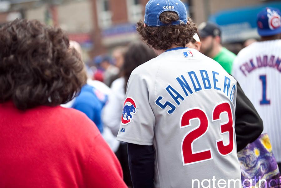 chicago wedding photographer. chicago cubs home opener at wrigley field